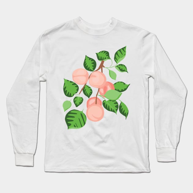 Peaches Long Sleeve T-Shirt by JunkyDotCom